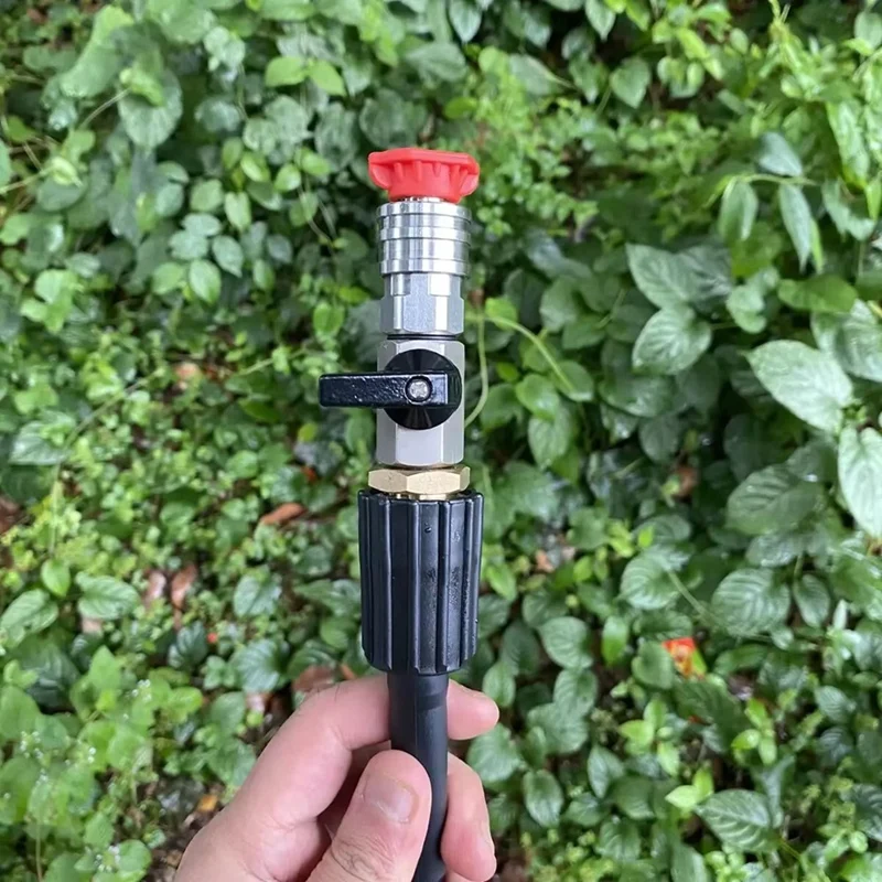 A73E-High Pressure Washer Ball Valve Kit 1/4 Inch Quick Connector And M22 14Mm For Power Washer Hose Switch On/Off
