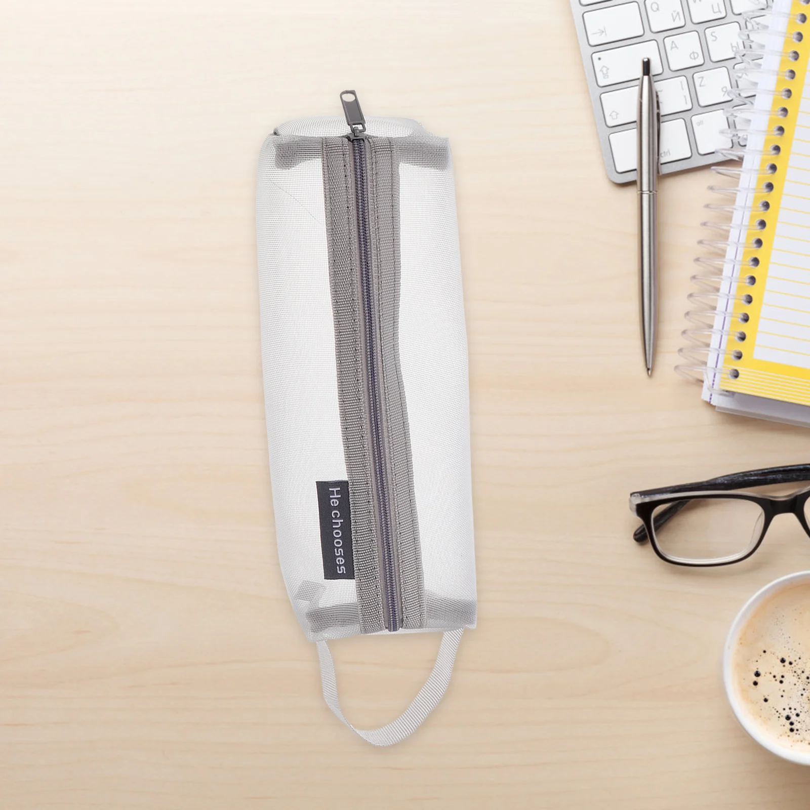 3 Pcs Stationery Box Clear Zipper Pencil Case Big Pouch Makeup Brush Plastic Storage Bag