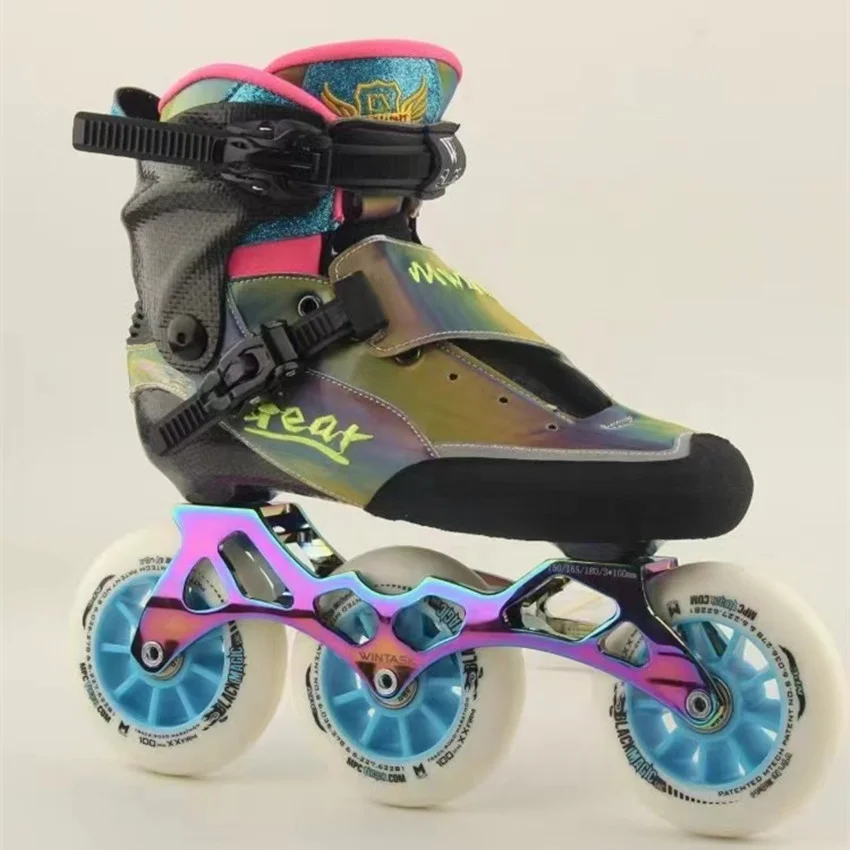

3&4-Wheel Carbon Inline Skates, Urban Slalom for Adults, Smooth Gliding Durable Wheels, Lightweight Outdoor Sports Gear