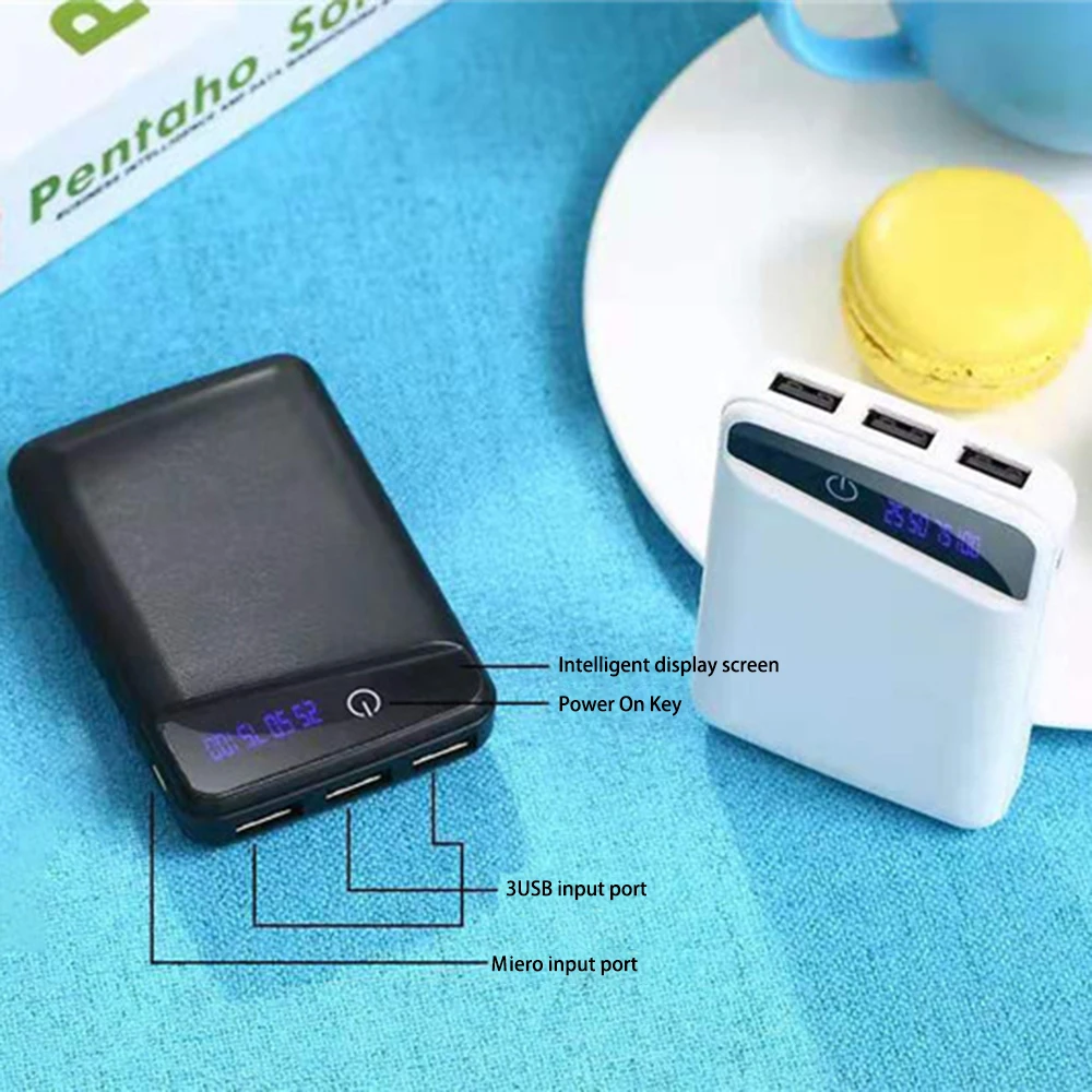 DIY 3*18650 Battery Power Bank Case 3 USB Ports Free Welding Battery Holder Shell No Soldering Storage Box for Phone Charging