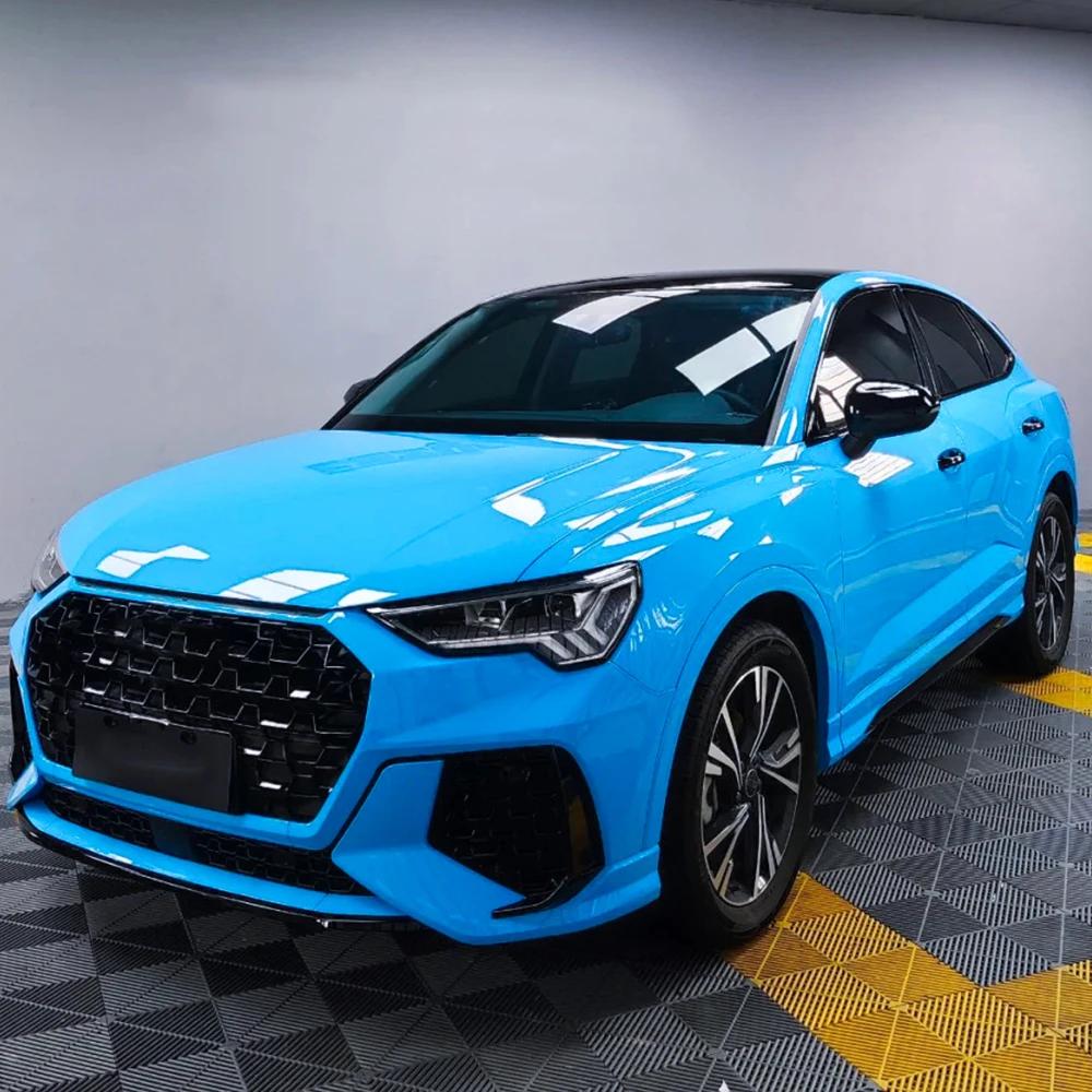 

Car Wrapping Film Crystal Ice Cream Blue Car Sticker PET Sticker Bubble Free Auto Decals Car Accessories Exterior Interior