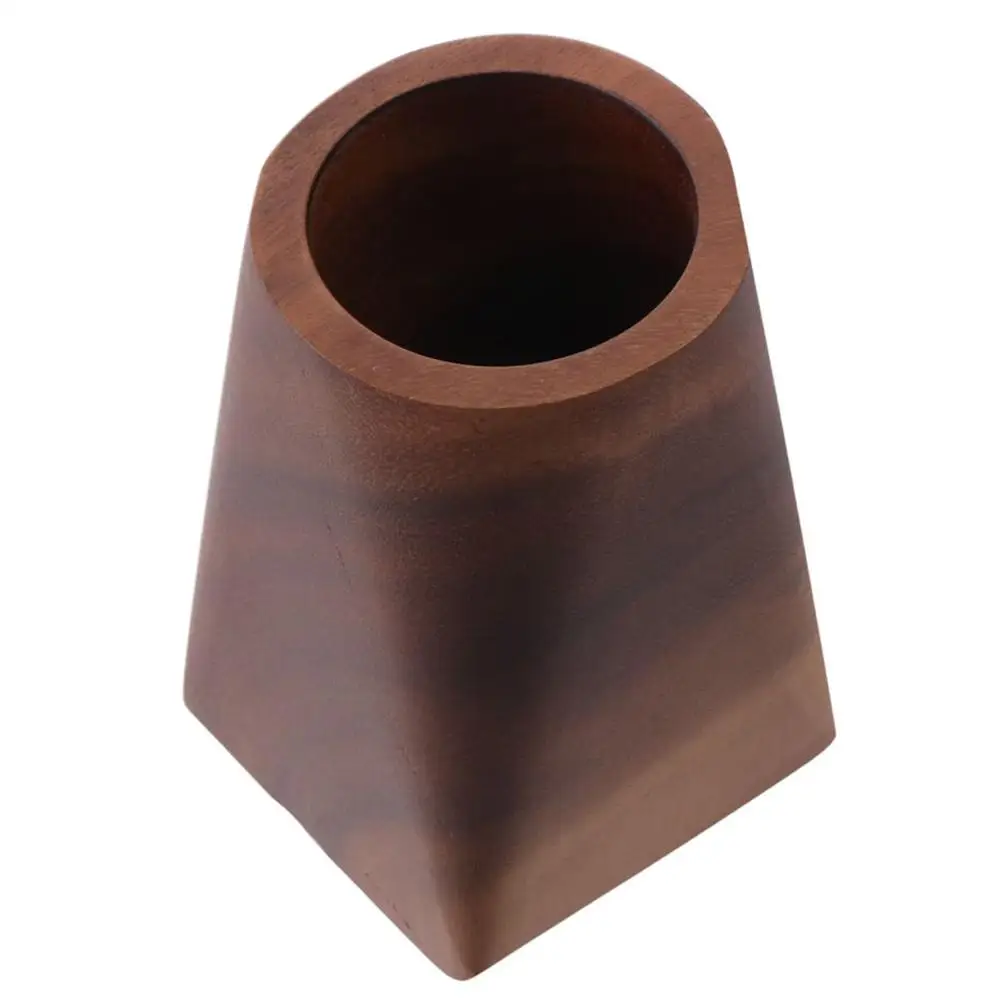 Wooden Black Walnut Pen Holder 4.52*2.36*2.28 Inches Wood Color Office Circular Pen Holder Office Supplies Organizer Office