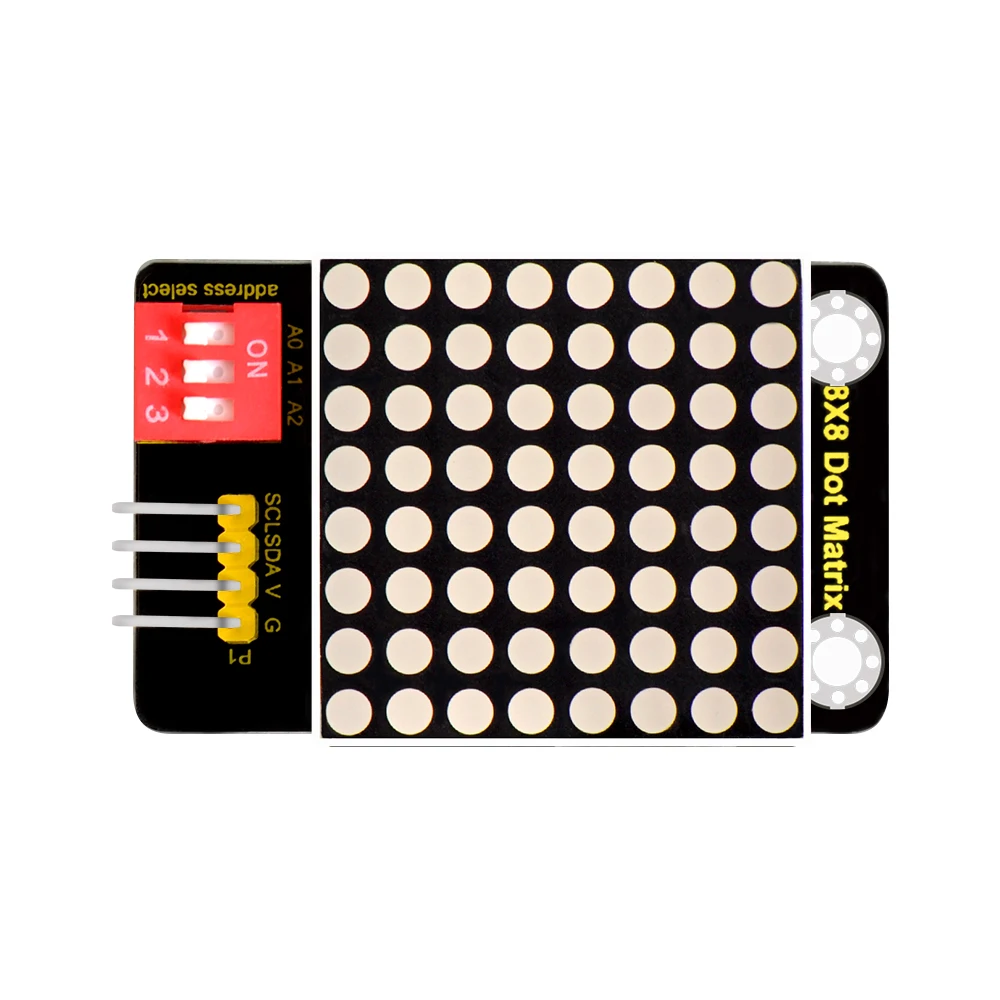 Keyestudio 8*8 LED Dot Matrix Module I2C Address Select  for Arduino DIY Projects HT16K33 Chip 4Pin header DIY Programming Study