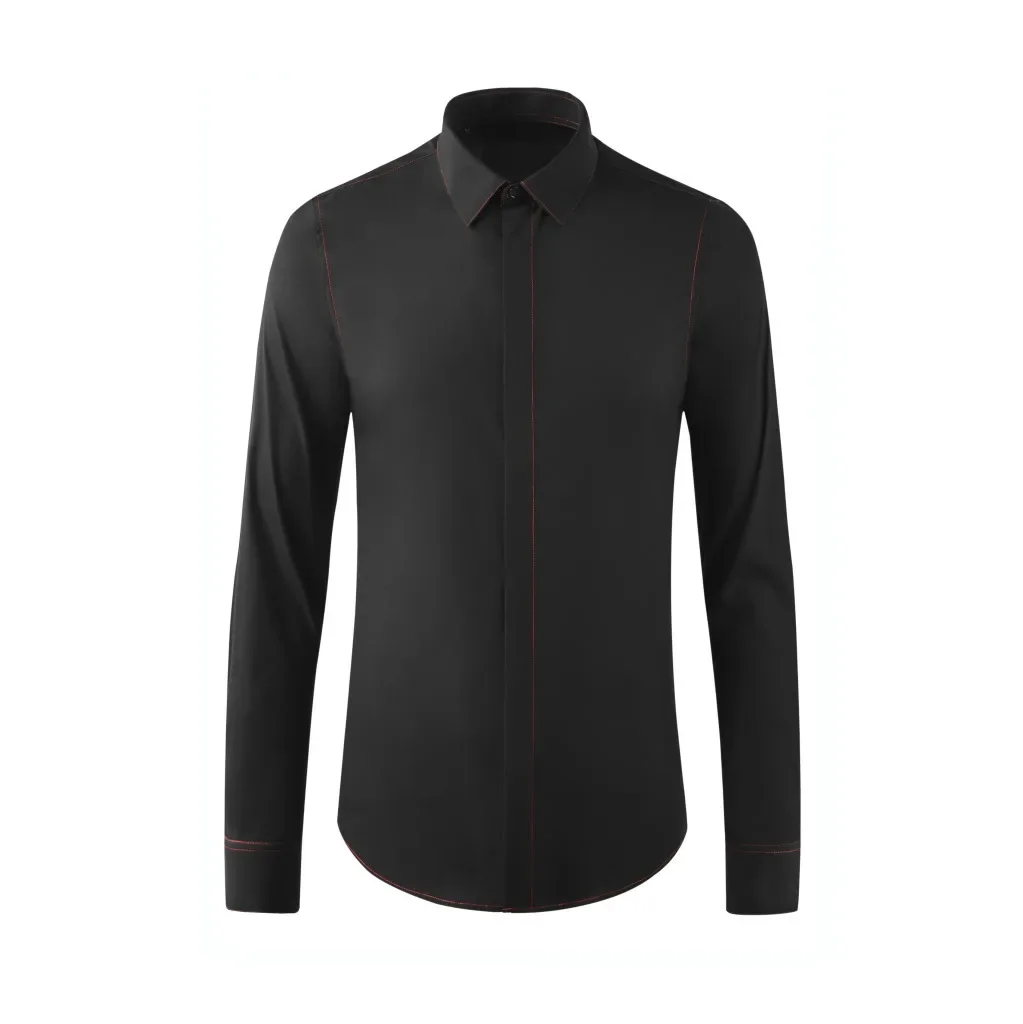 Spring new cross-border men's shirt long sleeved European and American style shirt simple slim fit men's shirt