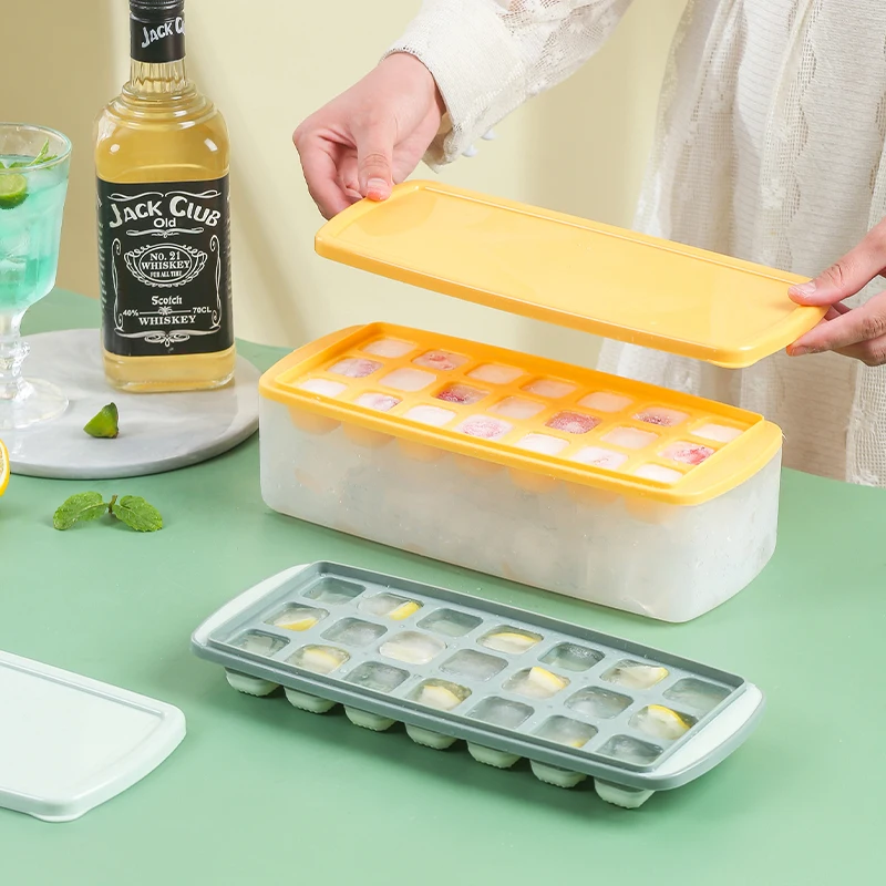

18-Hole Kitchen Tools PP and Silicone Rubber Ice Cube Tray Mold for Ice Cream Cup-Shaped Ice Maker Accessories