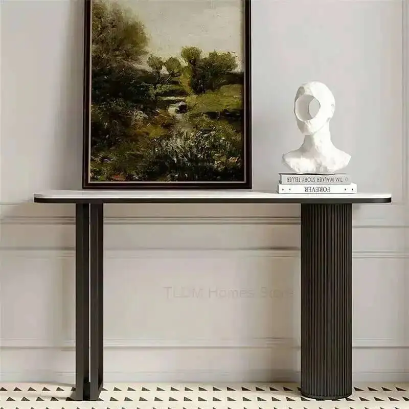 

Table Modern Console Italian Slate Light Luxury Simple Corridor Entrance Cabinet Against The Wall Home Entryway End View Table Z