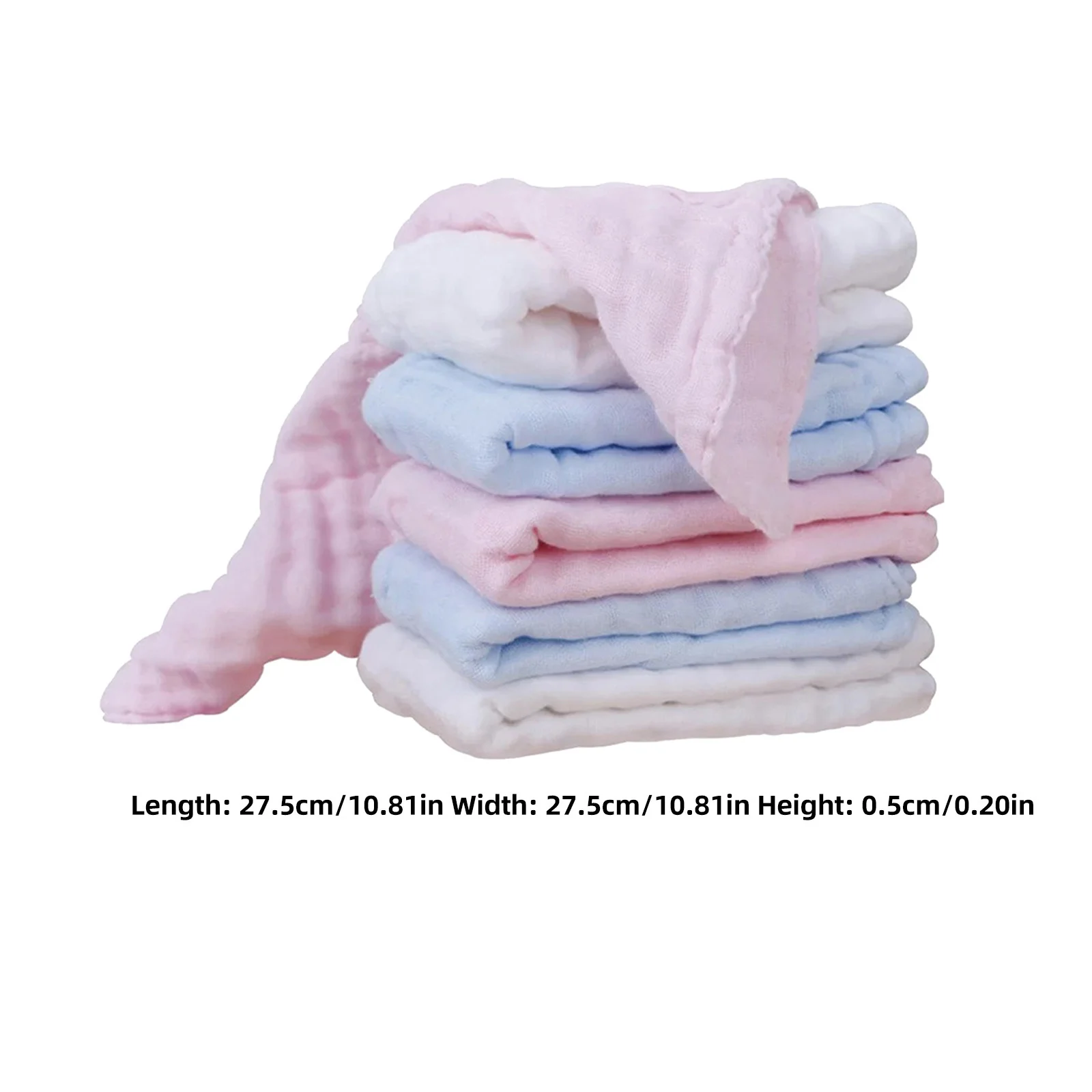 6 قطع من منشفة التمريض، مناشف مربعة، مادة صديقة للبيئة، نفاذية هواء عالية، منديل متعدد الاستخدامات للأطفال الرضع باللون الأبيض والأزرق #5