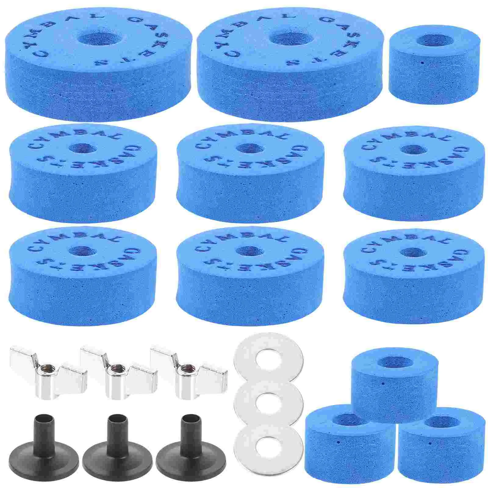 

Cotton Pads Drum Nonslip Cymbal Replacement Accessories Kit EVA Blue Clutch Tube