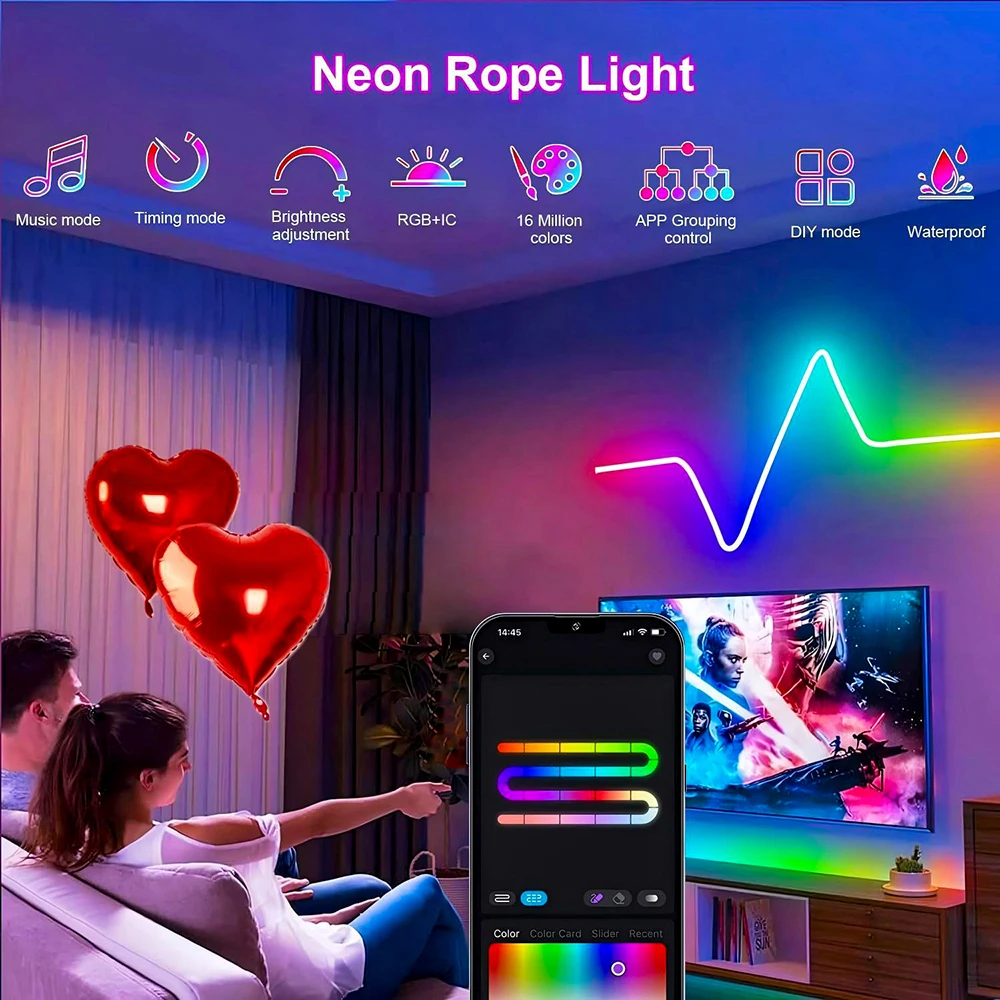 WS2811 WS2812 DC5V patrón reticulado redondo tira LED de neón RGB 50Leds/m 360 grados inteligente RGBIC cinta de luz de silicona Flexible IP67