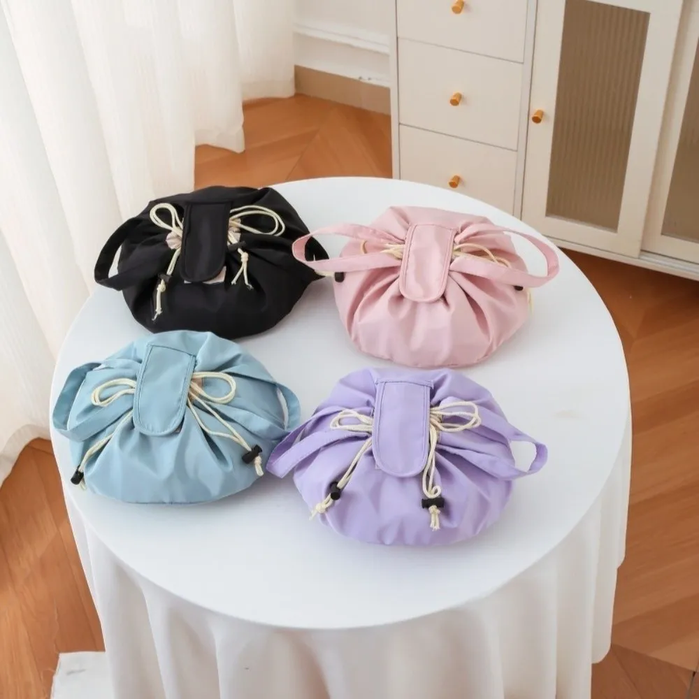 Large Capacity Makeup Bag Bucket Bag Multi-functional Travel Toiletry Bag Drawstring Portable Cosmetic Organizer Makeup Storage