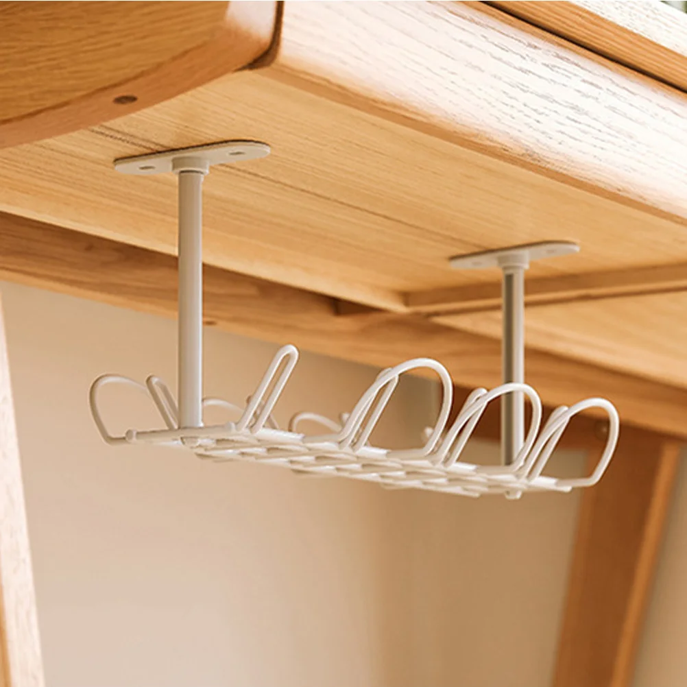 1 conjunto profissional sob o organizador de cabos de mesa cesta de ferro tira de gerenciamento de cabos suporte de armazenamento conveniente