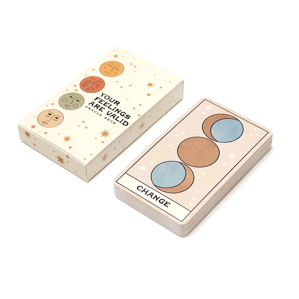 48 Pcs Cards Your Feelings Are Valid Oracle Deck 10.3*6cm Mental Health Oracle Mood Deck
