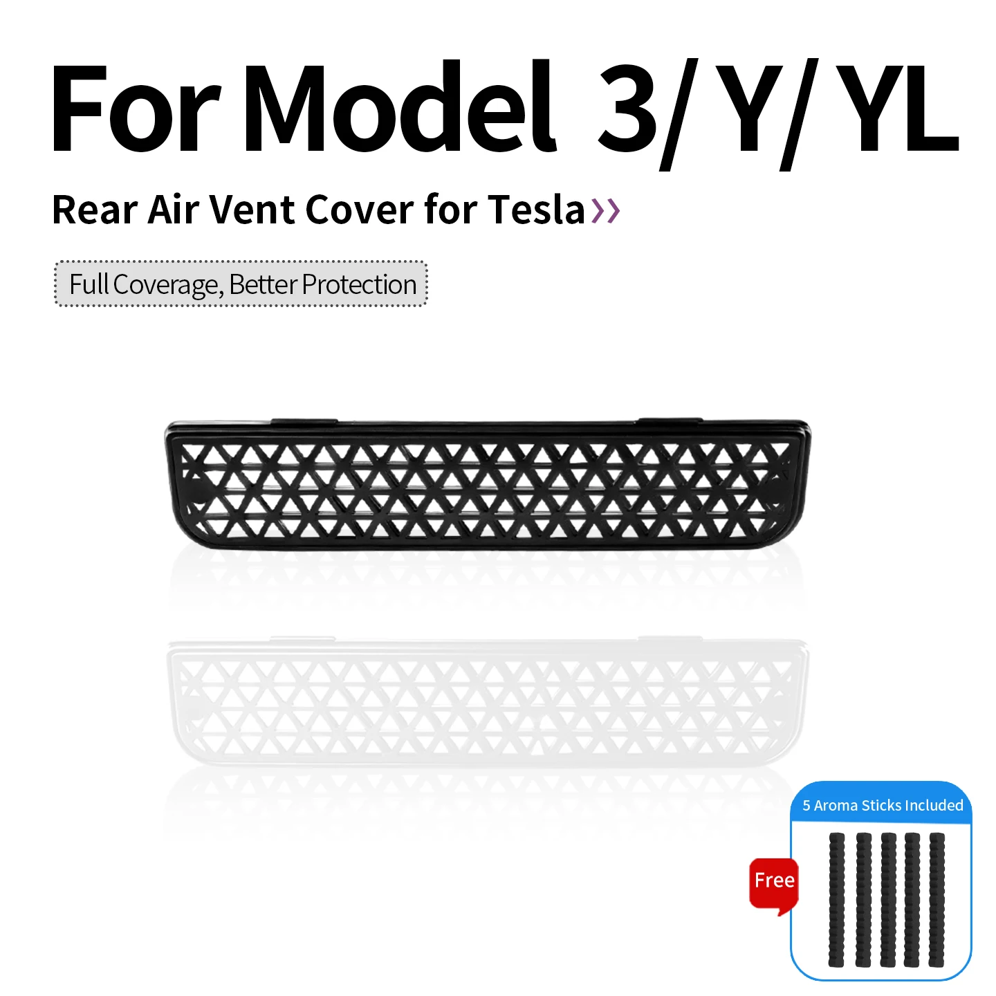 For Tesla Model 3 Highland Model Y YL Juniper Rear Air Vent Cover Anti‑Blocking Dustproof Rear Air Outlet Protector Accessories