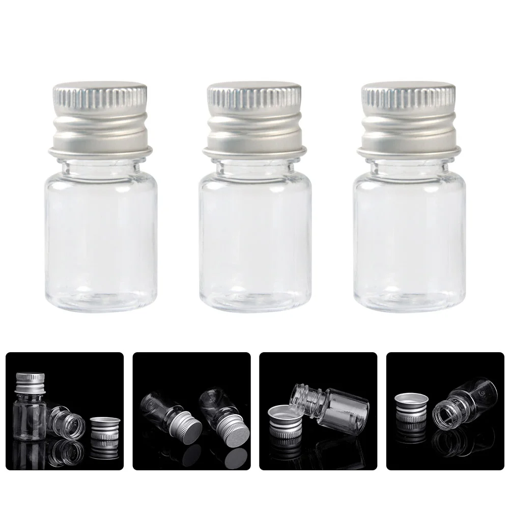 

5 Pcs Sample Bottles with Screw Cap Containers Bottled Plastic Clear Jars