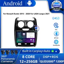 Android 16 For Renault Duster 2015 - 2020 For LADA Largus 2021 Car Radio Multimedia Video Player Navigation GPS No 2din