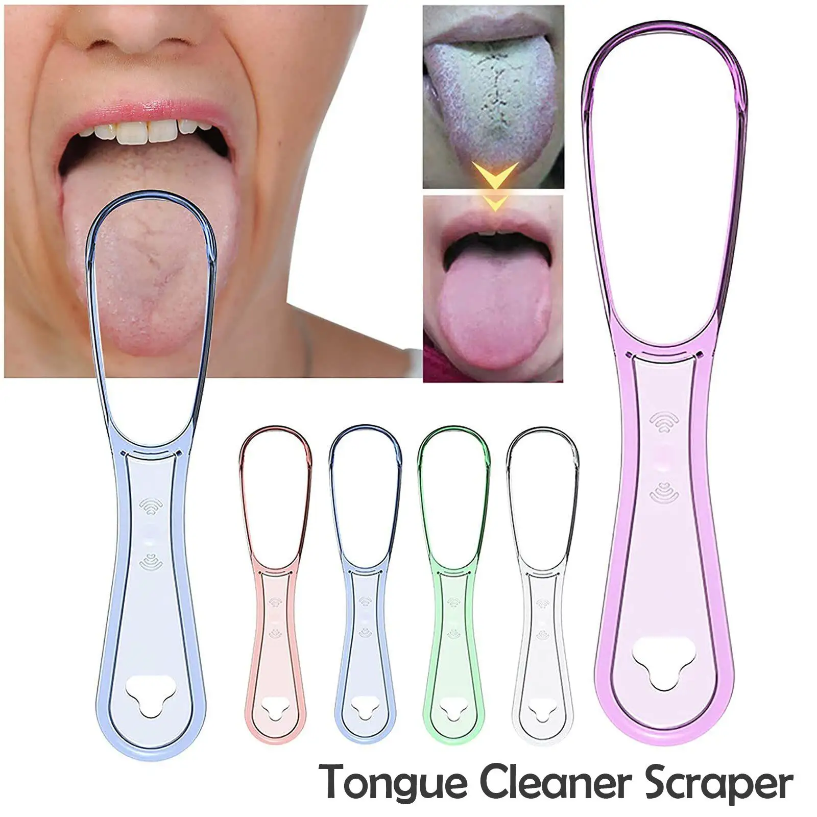 1pcs Tongue Cleaner Tongue Cleaning Scraper Reusable Cleaning Tool Multicolor Scraper Hygiene Oral Tongue Care Brush Oral D2Q0