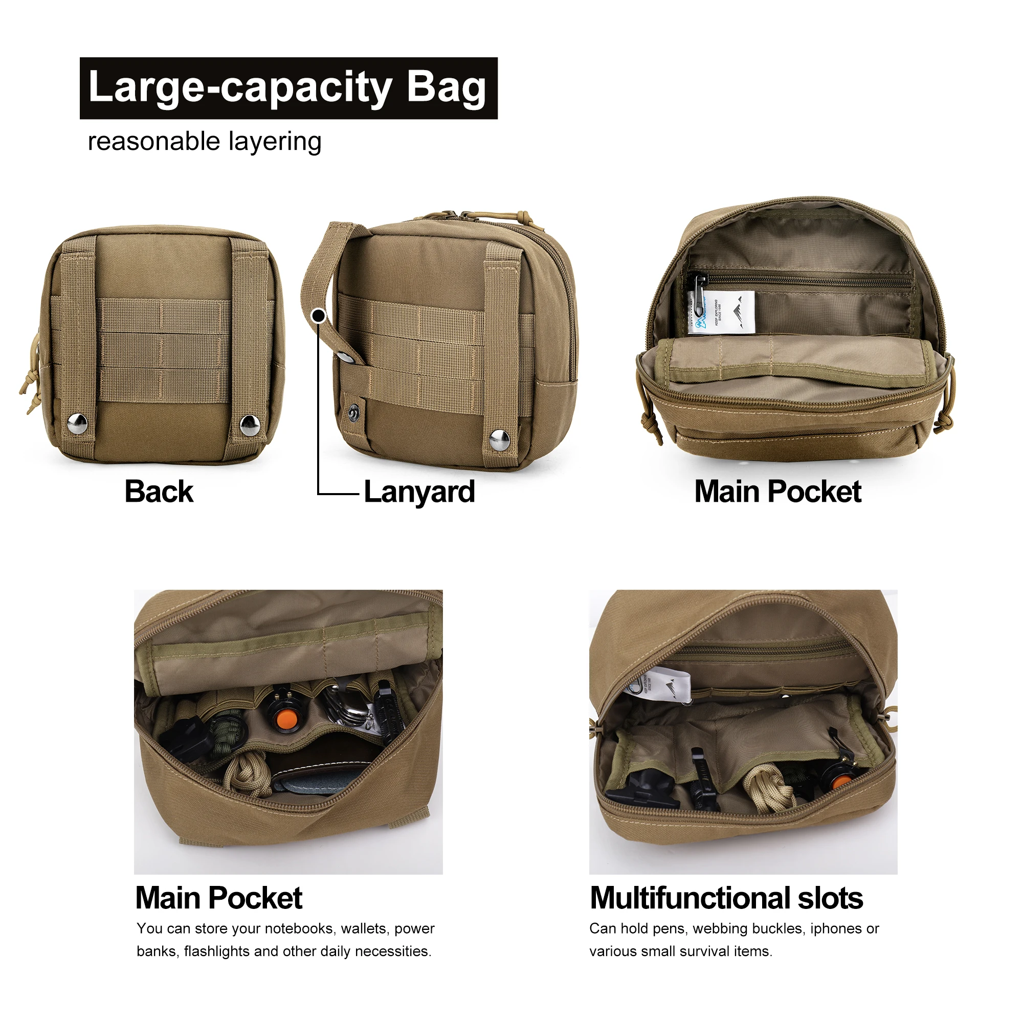 MARDINGTOP Molle Pouch Tactical Tool Pouch Practical Molle Accessory with Molle System Webbing