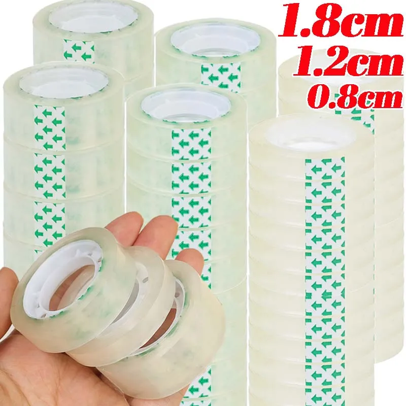 

Прозрачная лента 0,8/1,2 см/1,8 см, многофункциональная высоковязкая клейкая лента для офиса, школьника, подарочная упаковка, упаковочная лента
