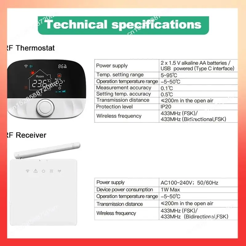 

ABNR Tuya Smart Wi-Fi беспроводной термостат для газового котла, нагревательная батарея RF 433 МГц термостат, регулятор температуры Alexa