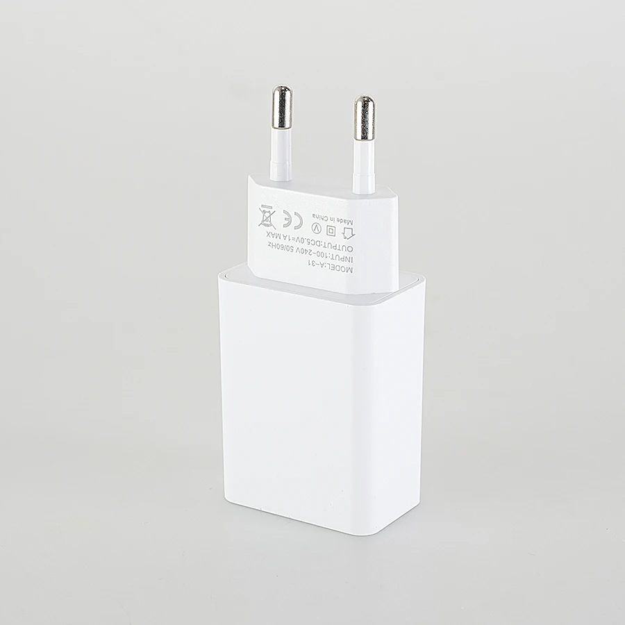 อะแดปเตอร์ไฟฟ้า 5V1A ของสหภาพยุโรป 220V อินพุตพาวเวอร์ซัพพลาย + สายชาร์จพอร์ต USB DC EU