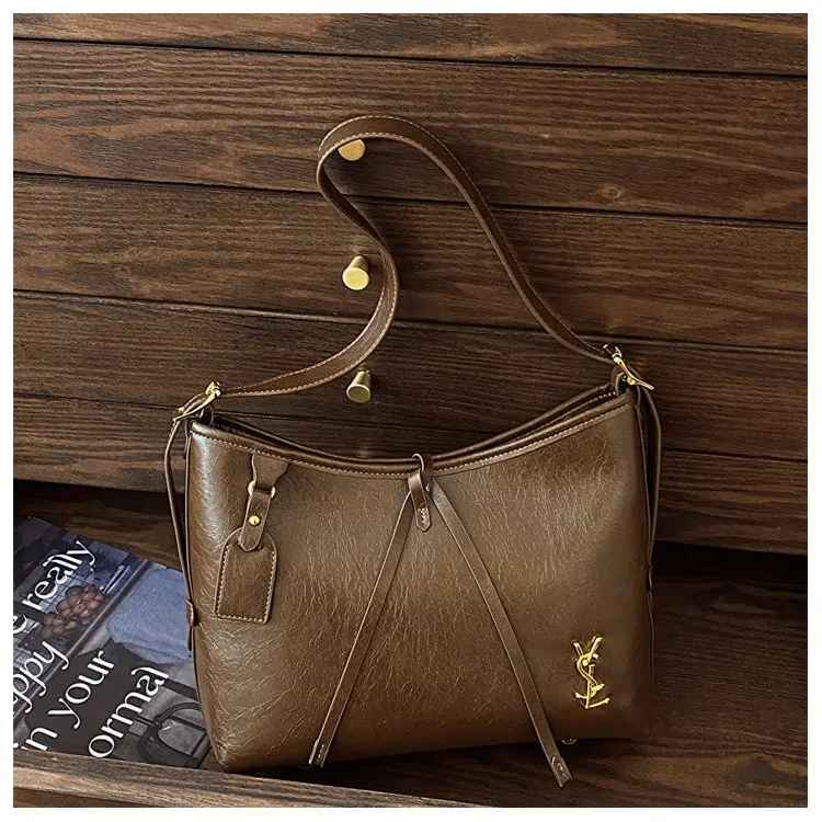 

Большая сумка из натуральной кожи 2025 года, женская сумка через плечо в винтажном стиле, уникальный кошелек в стиле ретро, роскошь и вневременная