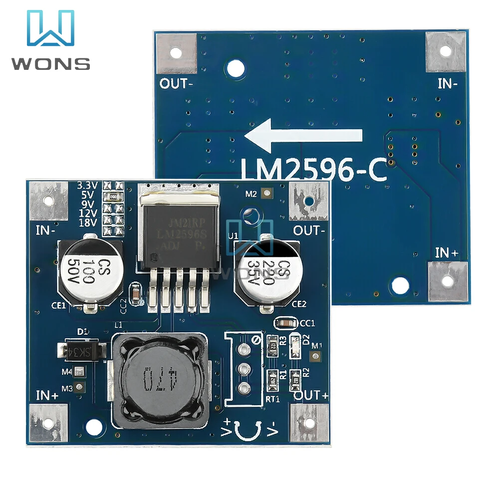 DC 3-40V naar 3,3V/5V/9V/12V/18V Step-down Power Module LM2596 Step-down Module DC1.5-35V Verstelbare Spanning Power Module ﻿