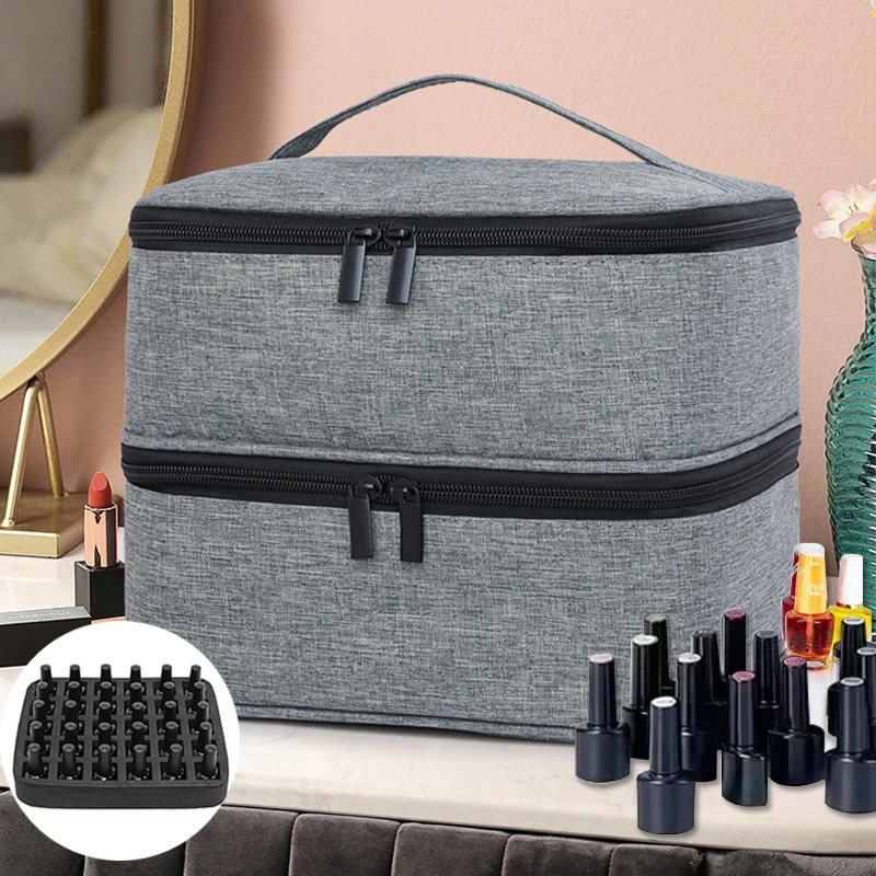 

Nail Polish Storage Bag Essential Oil Bag Portable Hand-held Large Cosmetic Bag 30 Compartment Nail Care Tool Storage Box