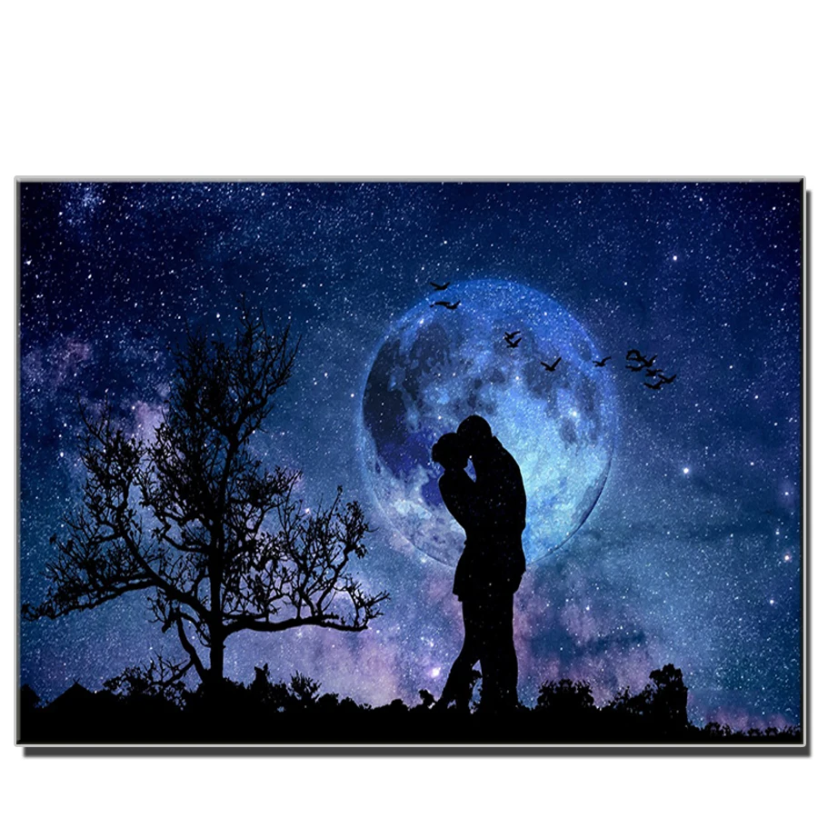 

5D DIY diamond painting Lovers under the stars cross stitch full square round diamond Emeroidery mosaic painting home decor