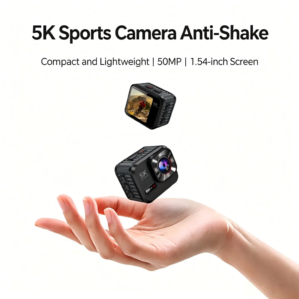 Affordable 5K Action Camera for Vlogging,Tracking Sport Camera,Shock-Resistant,Touch Screen,Wide Angle Waterproof Action Cam