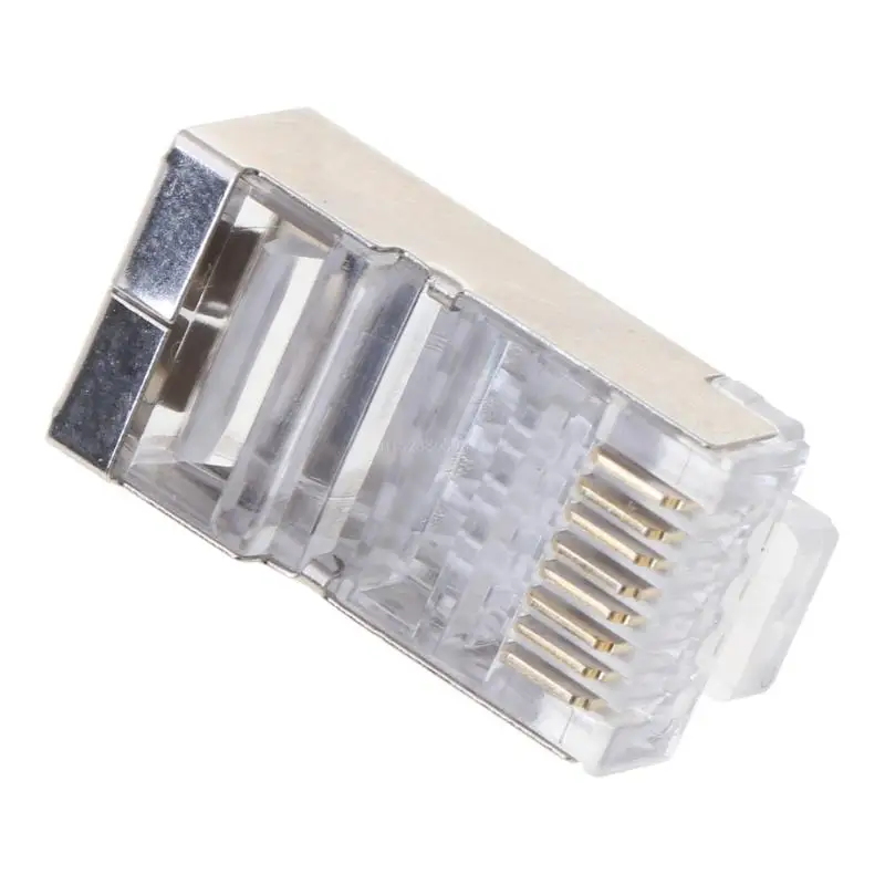 10 pièces Cat6 8 broches RJ45 8P8C blindé toronné à sertir modulaire connecteur prise R2LB