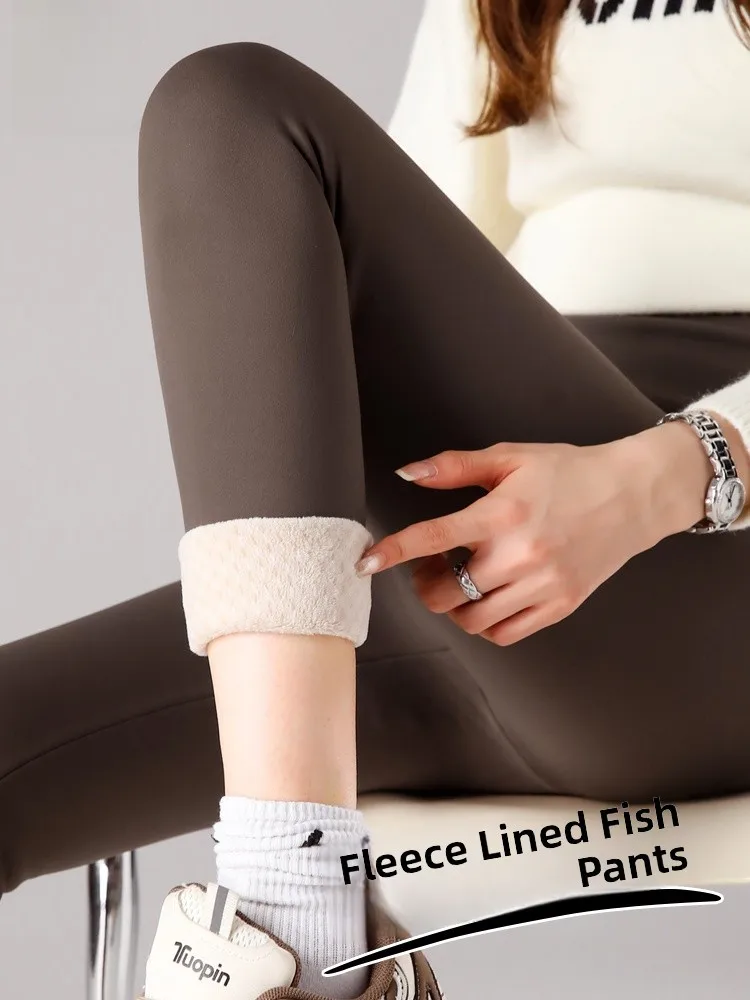 

Брюки для йоги Thiened Fce из овчины с высокой талией, женские повседневные брюки на осень-зиму больших размеров с подтяжкой ягодиц и контролем живота