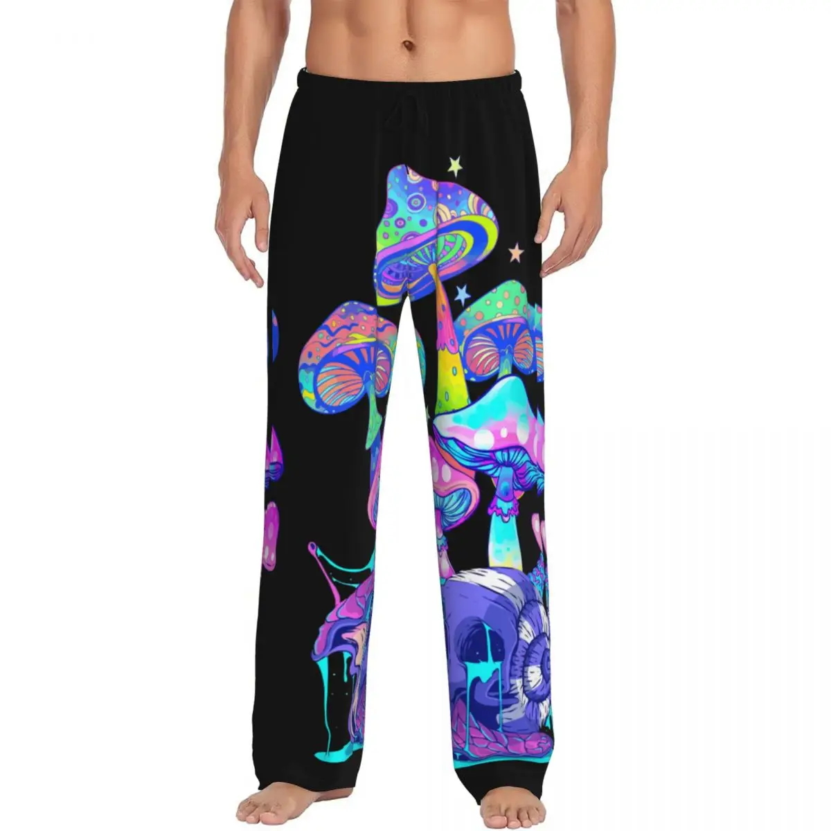 Psychedelic Magic Mushrooms Men's Casual Pajama Sleeping Pants Lounge Loose Trousers Comfortable Nightwear