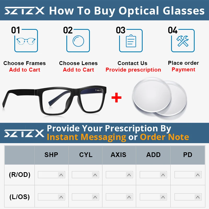 SZTZX Men  Fashion Sports Reading Glasses Anti  Blue Light Outdoor Photochromic Myopia Prescription Optical Glasses Large Frame