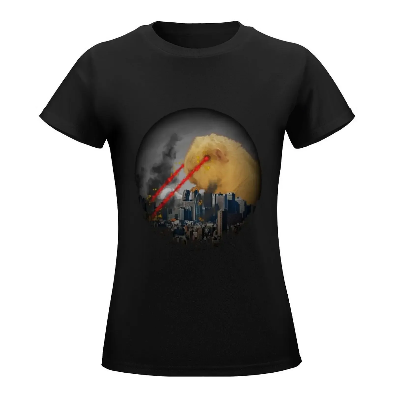 Guinea Pig Attacking Tokyo with Laser Eyes REDUX T-Shirt hippie clothes cute tops kawaii clothes korean Women's clothes