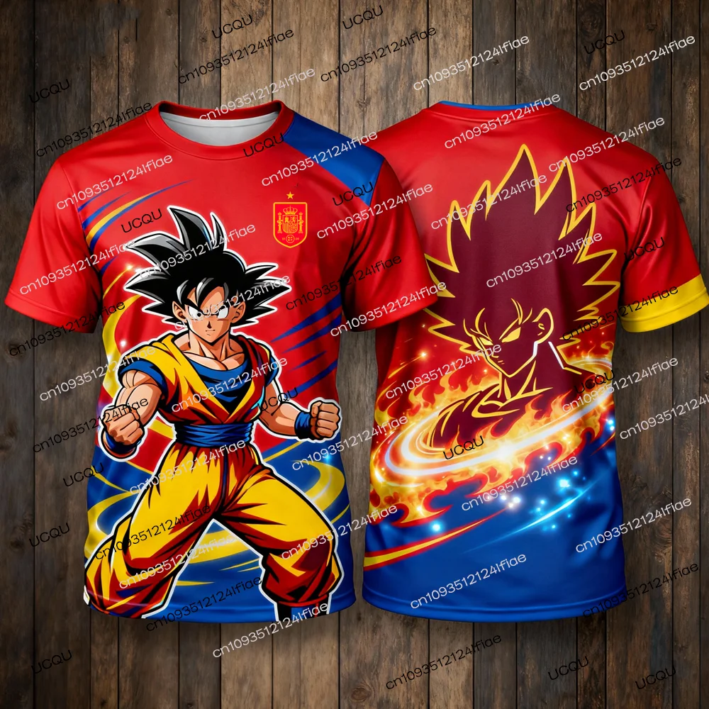 2025年新作 ドラゴンボールZ スペシャルエディション スペインサッカーユニフォーム メンズスポーツTシャツ キッズトレーニングウェア ファンスペシャルジャージキット