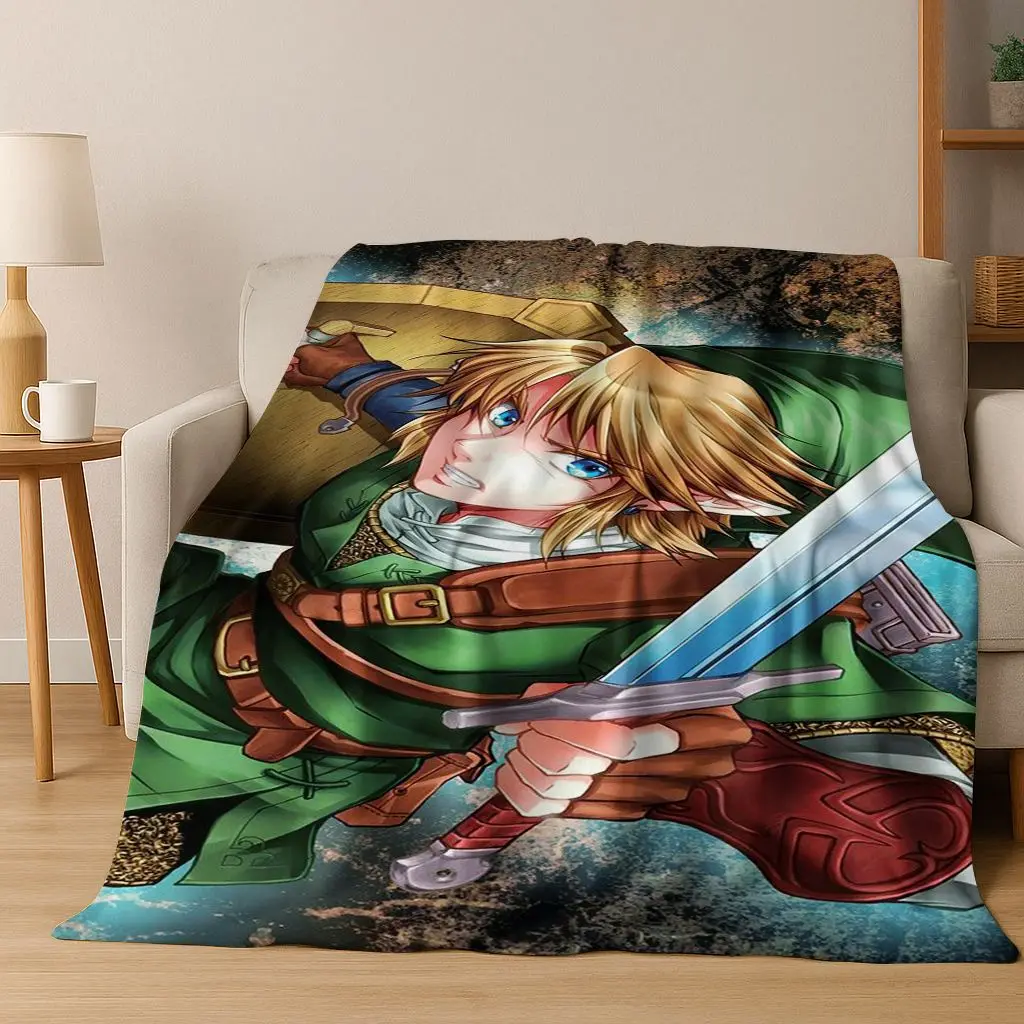 Couverture en flanelle de jeu de dessin animé 3D z-zelda, douce et chaude, pour lit, chambre à coucher, salon, pique-nique, bureau, cadeau de noël