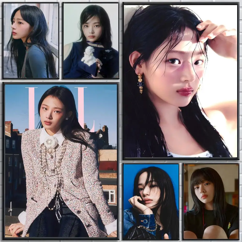 K-Pop Idol Kim Minji Poster poster Self-adhesive wall stickers, suitable for room decoration, high-quality printing.