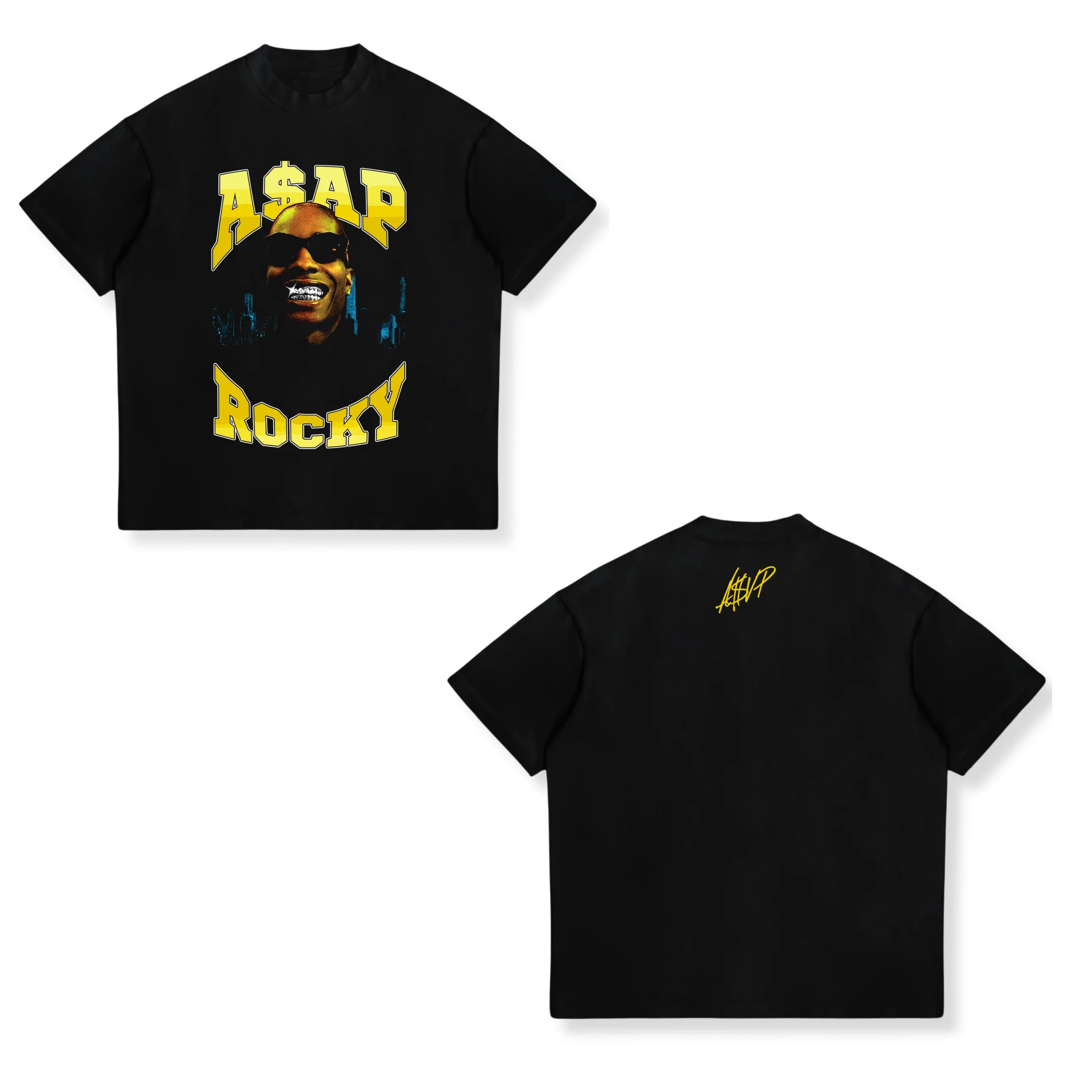 2026 Neues ASAP ROCKY Kurzarm-Print-T-Shirt HIP HOP High Street Gothic T-Shirt für Männer und Frauen mit Porträt-Motiv, locker geschnitten, lässig – Detail 11