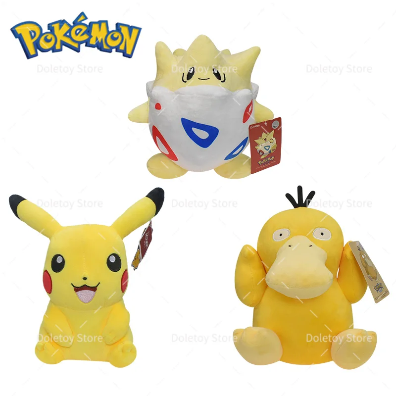 Pokemon Plush Toy Pikachu Togepi Psyduck Anime Figure Stuffed Doll Throw Pillow Baby Christmas Birthday Gift for Kids