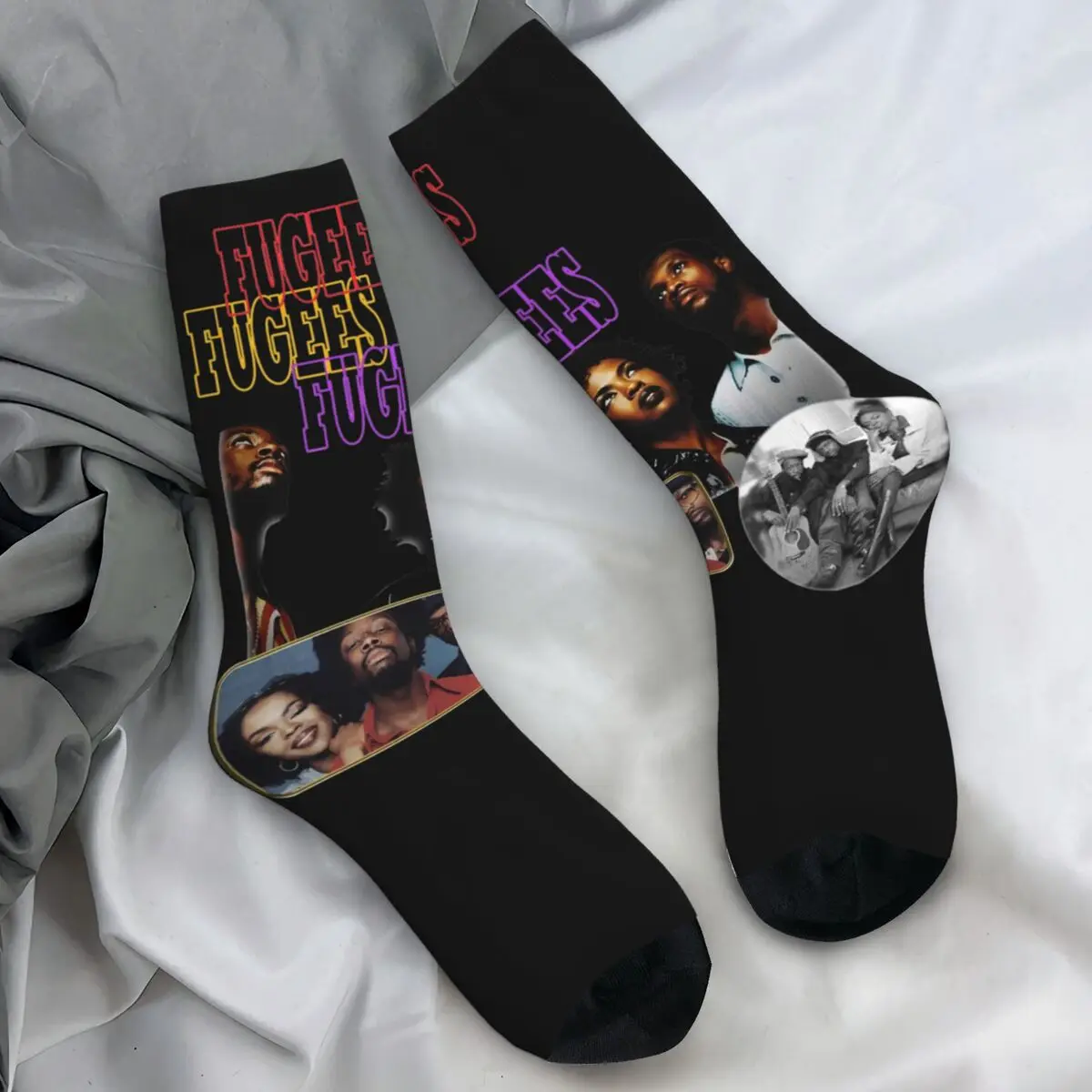 Men Socks Fugees hiphop Stockings Spring Kawaii Soft Breathable Socks Custom Outdoor Sports Anti Bacterial Socks