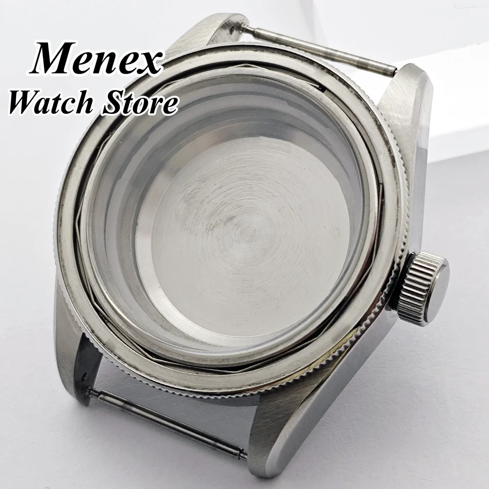 41mm Silver Stainless Steel Watch Case NH35 Movement Compatible with NH36 ETA2824 2836 Miyota82-DG Watch Accessories Parts
