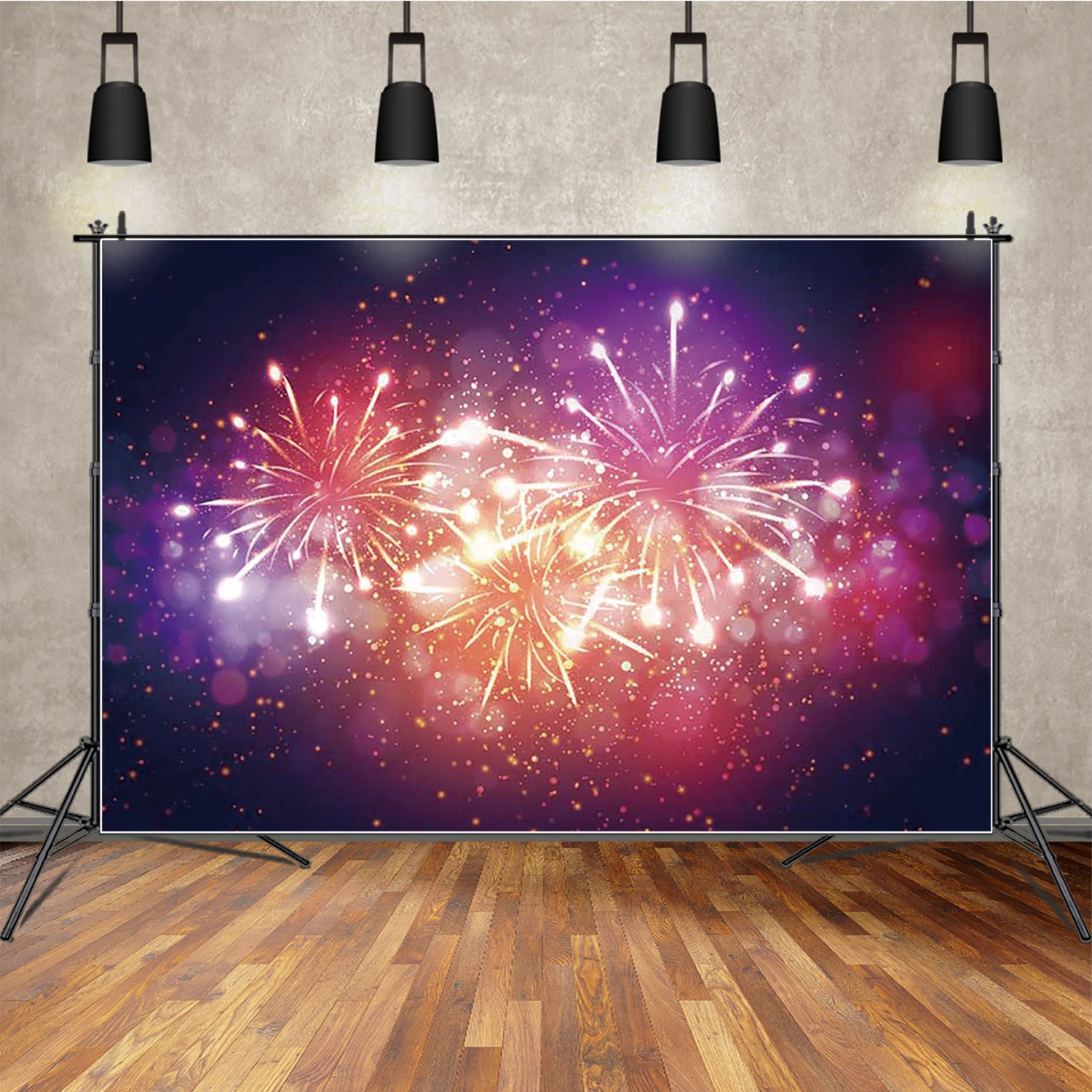 

MOON.QG New Year Night Sky Photography Backdrop Window City Gold Photo Background Wall Photobooth Photo Studio Party Decor