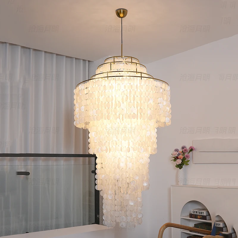 New light luxury modern home decoration chandelier, staircase chandelier, living room chandelier, dining room indoor lighting