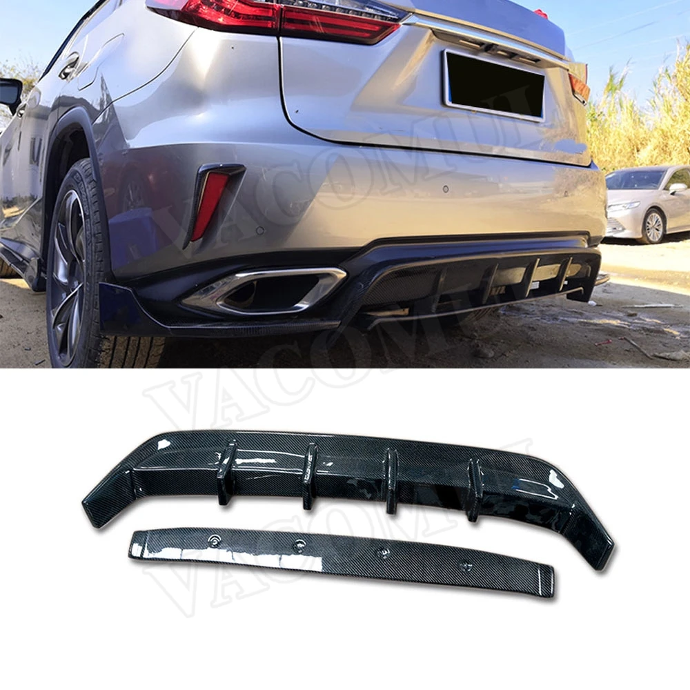 

VACOMUL Carbon Fiber Rear Lip Diffuser For Lexus RX300 RX450H 2016-2020 FRP Car Fins Shark Skid Plate Car Bumper Guard