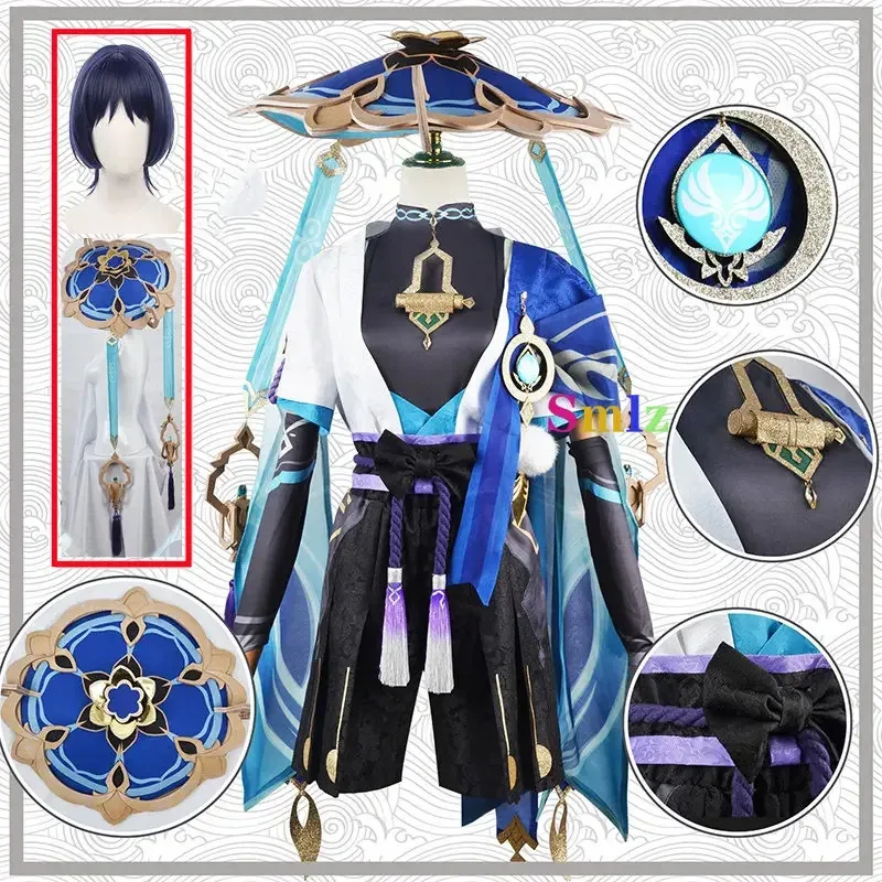 

Cosplay Anime Impact Costume Set Game Genshin Scaramouch Wanderer Uniforms Outfits Christmas Party Wig JP1989s;2'd,5.h;