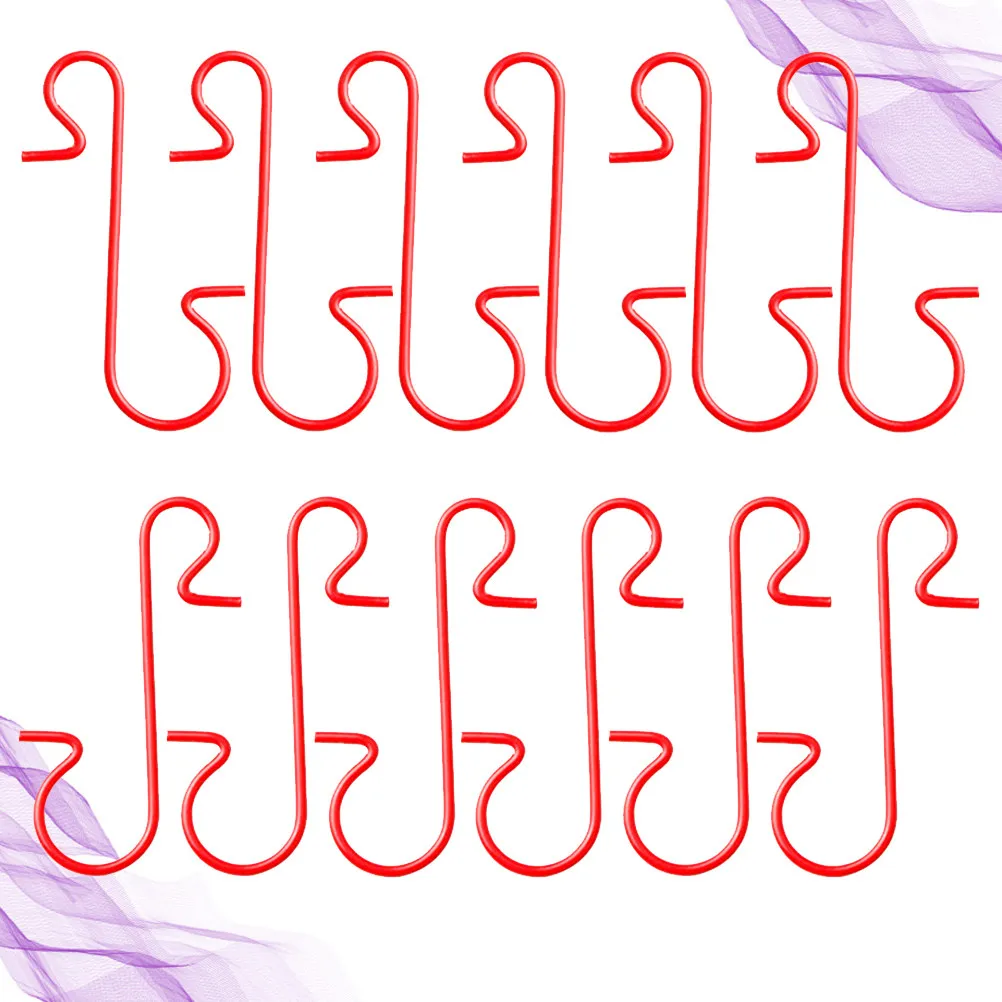 150 PCS Xmas Ornaments Christmas Party Hanging Decorations Hooks for X-mas Supplies Red Shaped Hangers