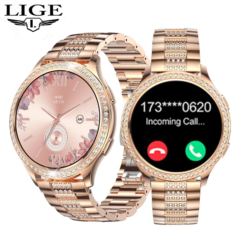 

LIGE 1.32"Smart Watch Women Bluetooth Call AI Voice Assistant Women Watches Custom Watch Face Health Monitor Smartwatches Ladies