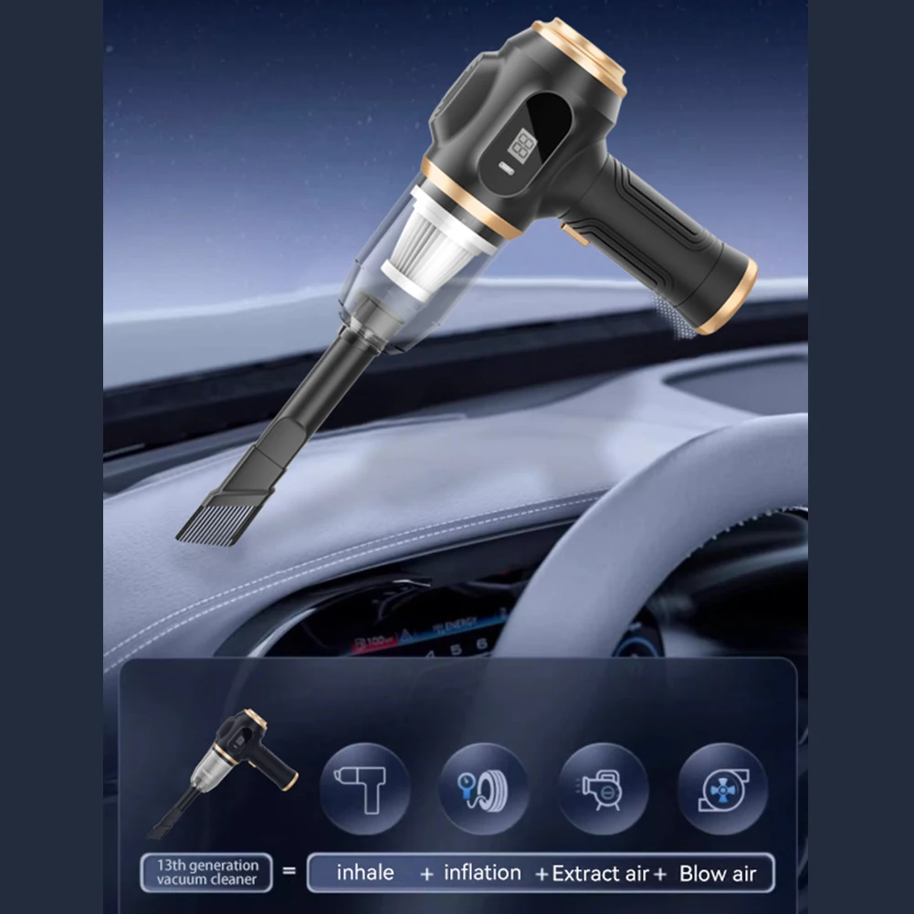 Aspirador de Pó Portátil com Carregamento USB 18*16.5*7cm, Sucção de Alta Potência, Desempenho de Limpeza Versátil