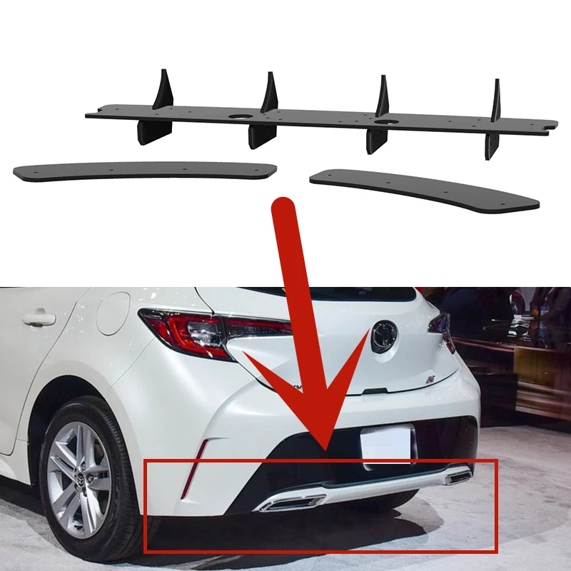 Fit 2018--2021 Year Toyota Corolla Hatchback E210 5Door Rear Diffuser Bumper Lips Spoiler Splitter Body Kit Accessories