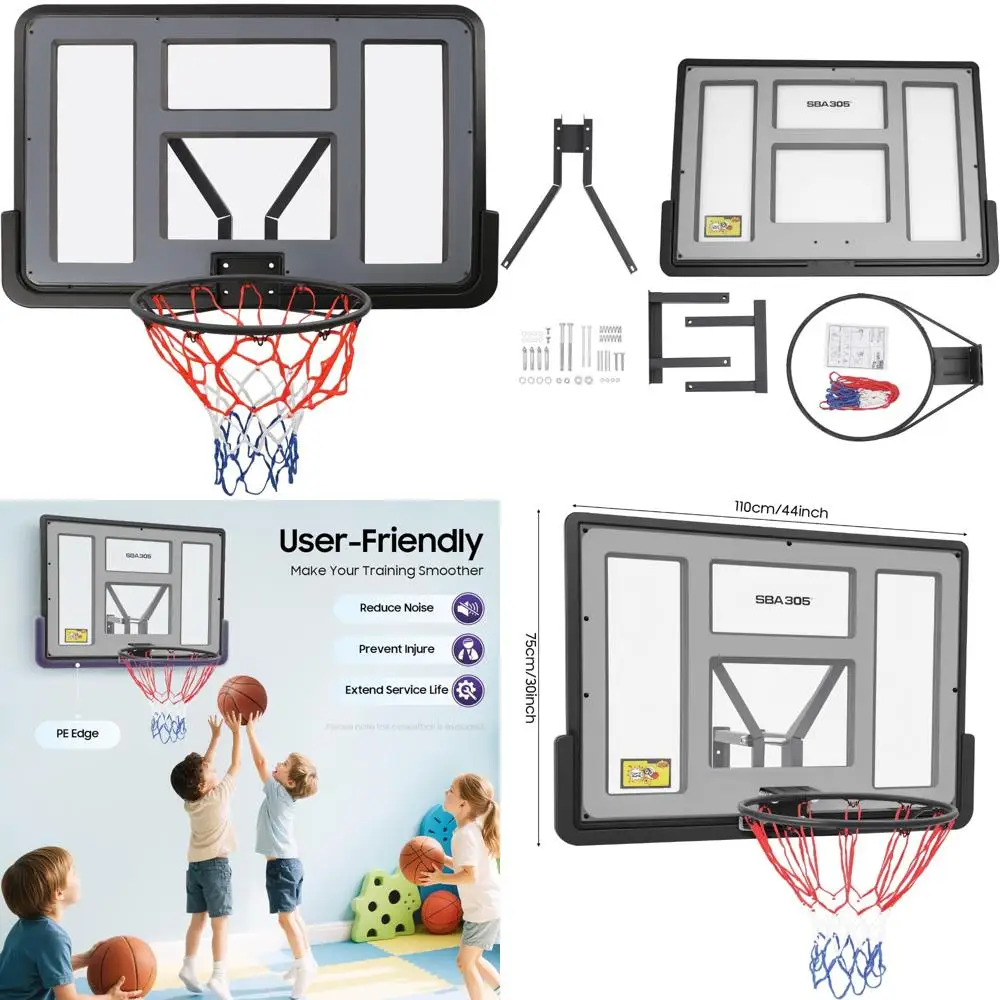 

Indoor/Outdoor Basketball Hoop with Adjustable Goal and Pole Mount Bracket for Pet Backboard